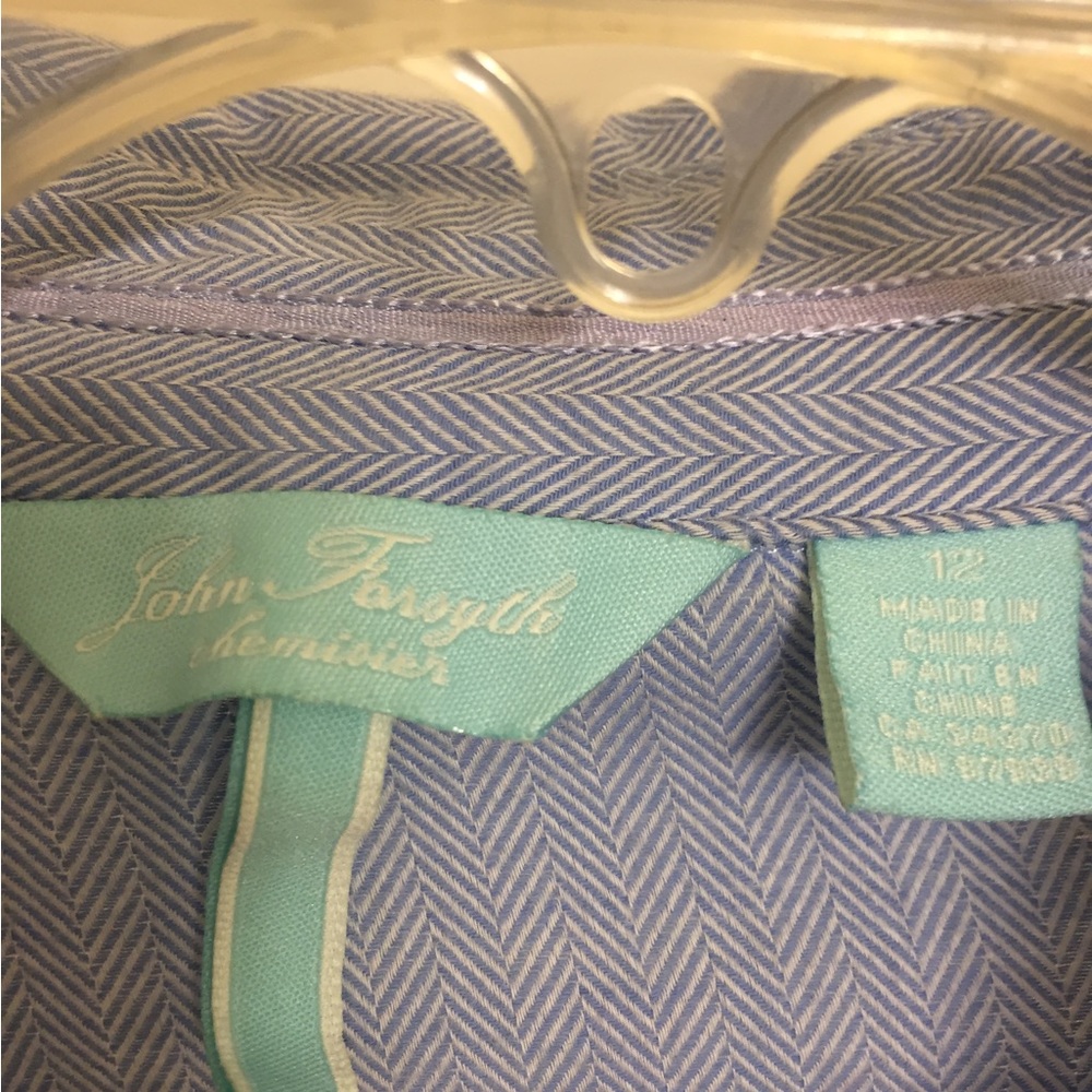 Blue long sleeve button down shirt to be worn with cuffings - Picture 3 of 3